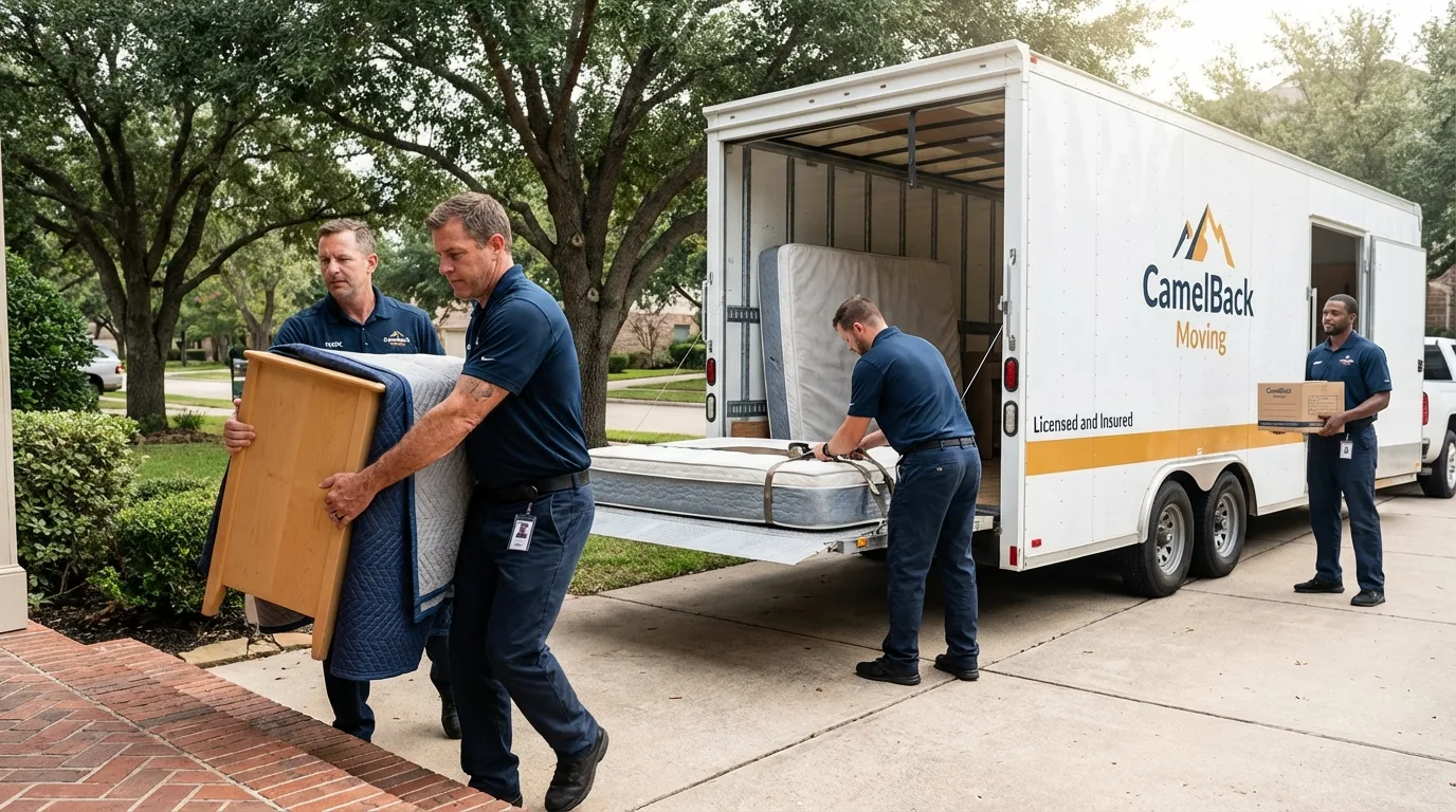 Crew loading residential truck for cross-state move from Conestoga, PA