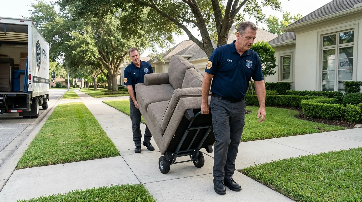 Local residential moving crew loading furniture in Conestoga, PA